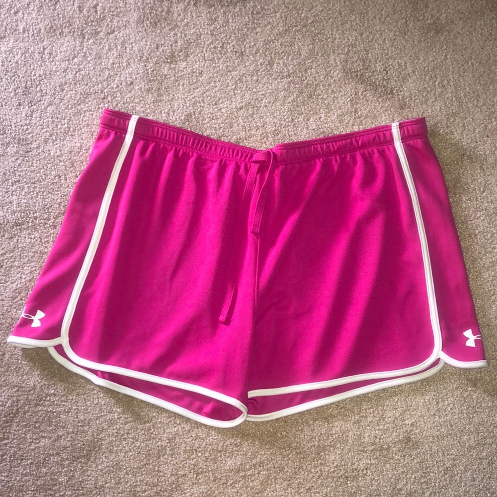 Pink Under Armour athletic shorts